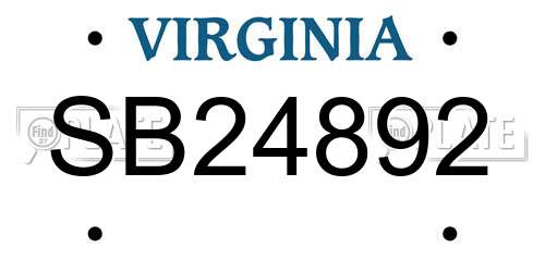 SB24892 Virginia License Plate