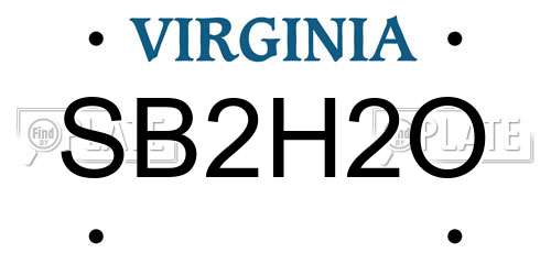 SB2H2O Virginia License Plate