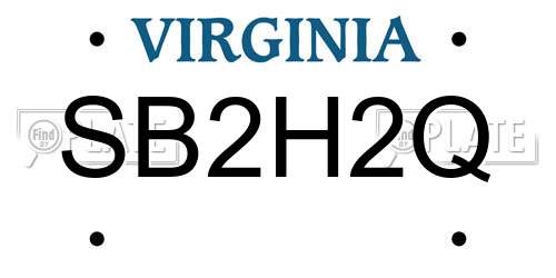 SB2H2Q Virginia License Plate
