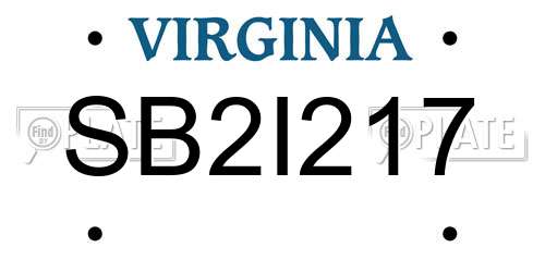 SB2I217 Virginia License Plate