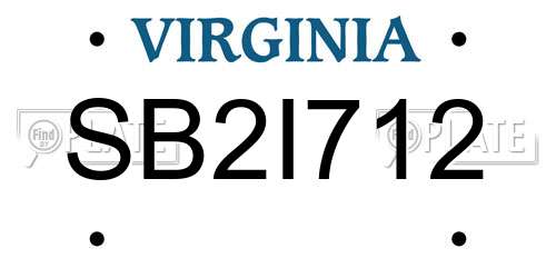 SB2I712 Virginia License Plate