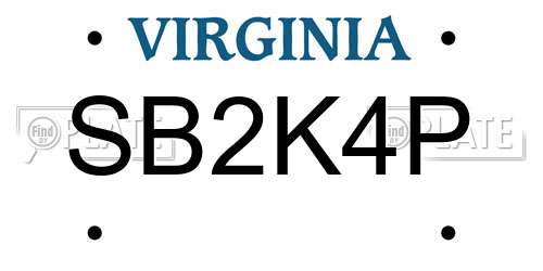 SB2K4P Virginia License Plate