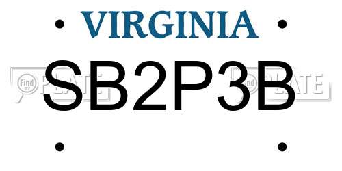 SB2P3B Virginia License Plate