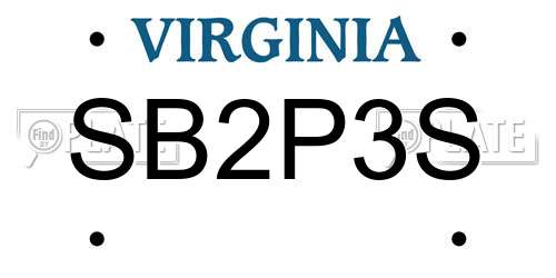 SB2P3S Virginia License Plate