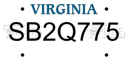 SB2Q775 Virginia License Plate