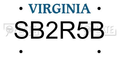 SB2R5B Virginia License Plate