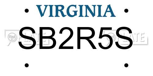 SB2R5S Virginia License Plate