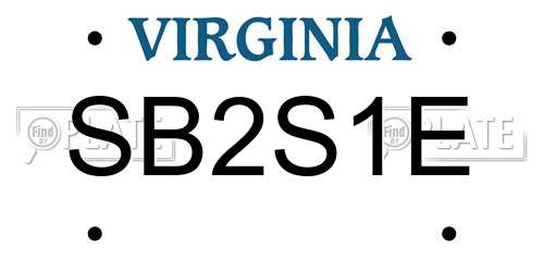 SB2S1E Virginia License Plate