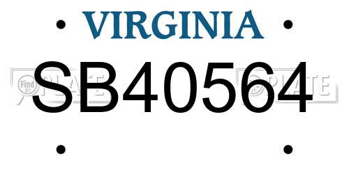 SB40564 Virginia License Plate
