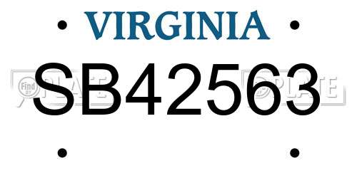 SB42563 Virginia License Plate