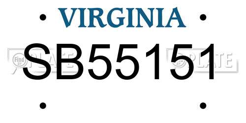 SB55151 Virginia License Plate