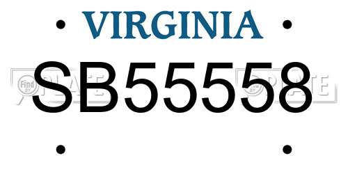 SB55558 Virginia License Plate