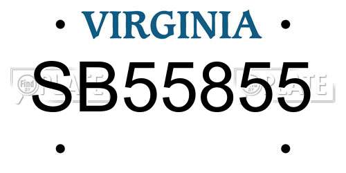 SB55855 Virginia License Plate