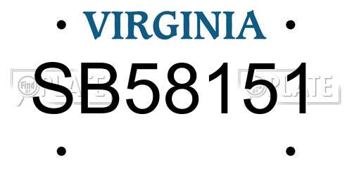 SB58151 Virginia License Plate