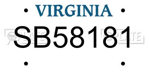 SB58181 Virginia License Plate