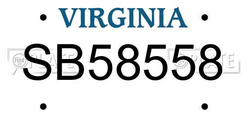 SB58558 Virginia License Plate