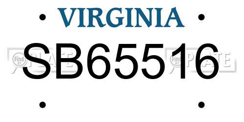 SB65516 Virginia License Plate