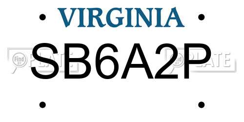 SB6A2P Virginia License Plate