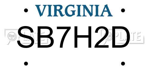 SB7H2D Virginia License Plate