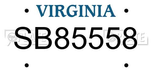 SB85558 Virginia License Plate