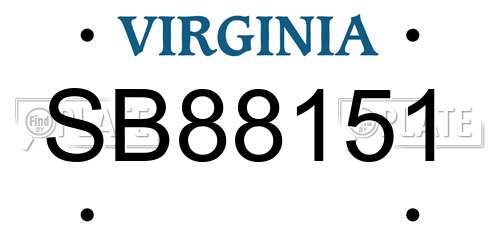 SB88151 Virginia License Plate