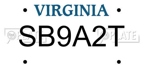SB9A2T Virginia License Plate