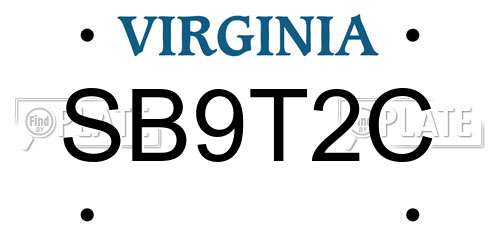 SB9T2C Virginia License Plate