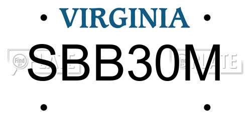 SBB30M Virginia License Plate