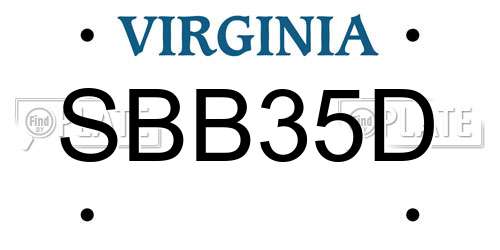 SBB35D Virginia License Plate