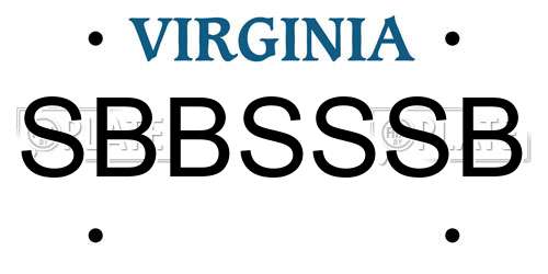 SBBSSSB Virginia License Plate