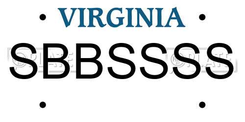 SBBSSSS Virginia License Plate