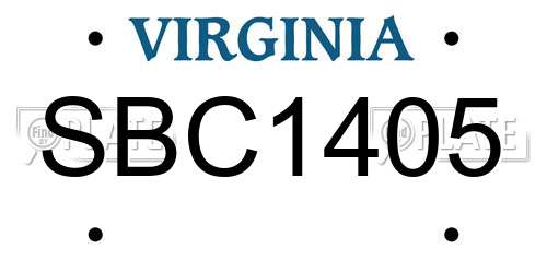 SBC1405 Virginia License Plate