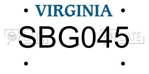 SBG045 Virginia License Plate