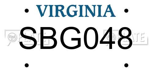 SBG048 Virginia License Plate