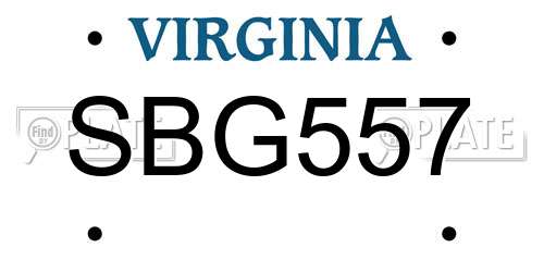 SBG557 Virginia License Plate