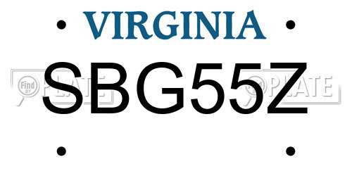 SBG55Z Virginia License Plate