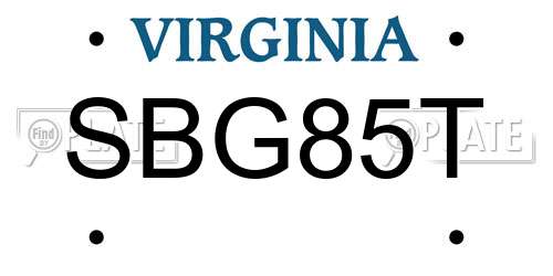SBG85T Virginia License Plate