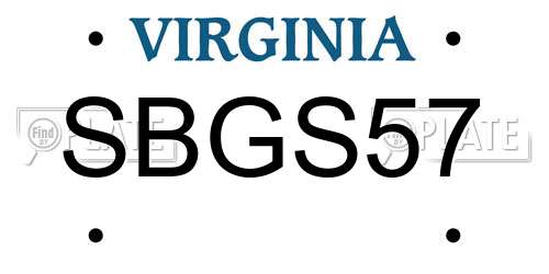 SBGS57 Virginia License Plate