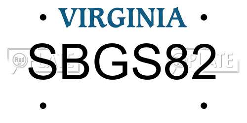SBGS82 Virginia License Plate