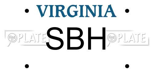 SBH Virginia License Plate