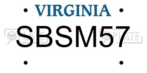 SBSM57 Virginia License Plate