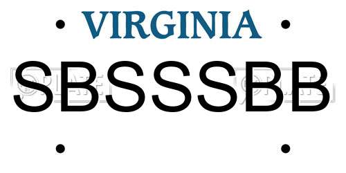 SBSSSBB Virginia License Plate