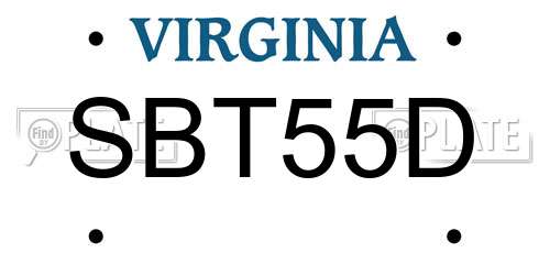 SBT55D Virginia License Plate