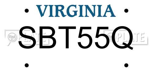 SBT55Q Virginia License Plate