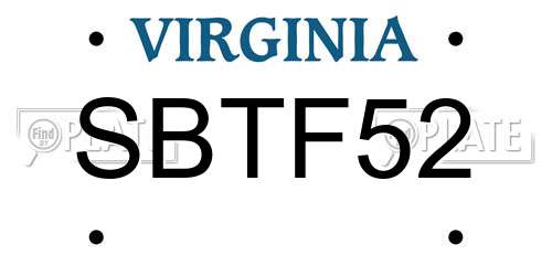 SBTF52 Virginia License Plate
