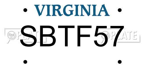 SBTF57 Virginia License Plate