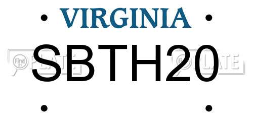 SBTH20 Virginia License Plate