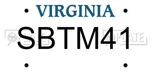 SBTM41 Virginia License Plate
