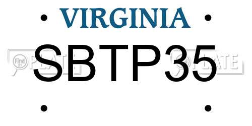 SBTP35 Virginia License Plate
