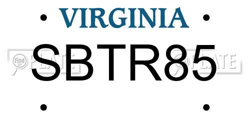 SBTR85 Virginia License Plate